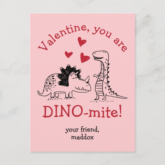 Du är Dino-mite Dinosaur Valentine-vykort Vykort (Framsida)