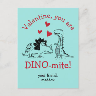 Du är Dino-mite Dinosaur Valentine-vykort Vykort