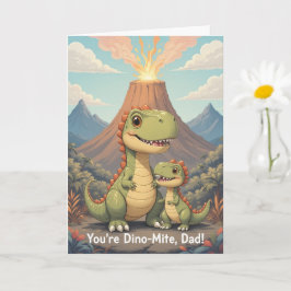 Du är Dino Mite Pappa Söt Vulkan Dinosaurie Fäder Kort
