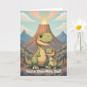 Du är Dino Mite Pappa Söt Vulkan Dinosaurie Fäder Kort
