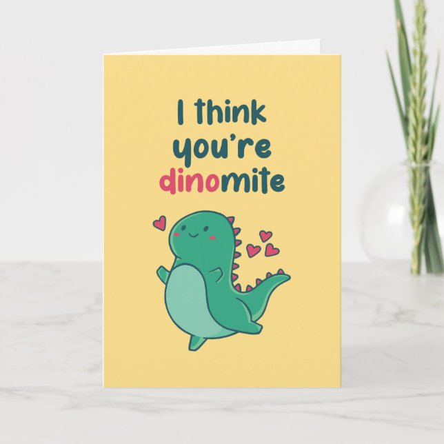 Du är Dinomite Cute Dino Funny Valentine Day Helgkort (Framsida)
