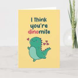 Du är Dinomite Cute Dino Funny Valentine Day Helgkort