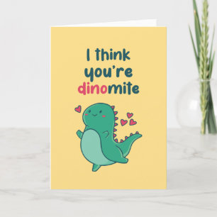Du är Dinomite Cute Dino Funny Valentine Day Helgkort