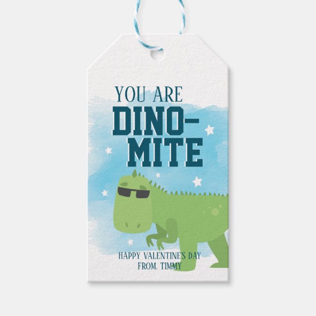 Du är Dinomite Personlig Valentines day Presentetikett (Framsidan)