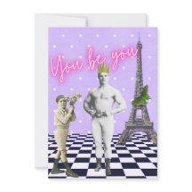 Du är ditt Funky Vintage Strongman Flattcard