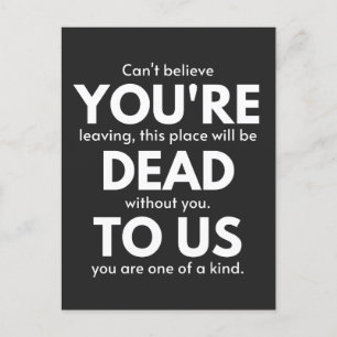 Du är död för oss, Coworking är på väg bort. Helg Vykort