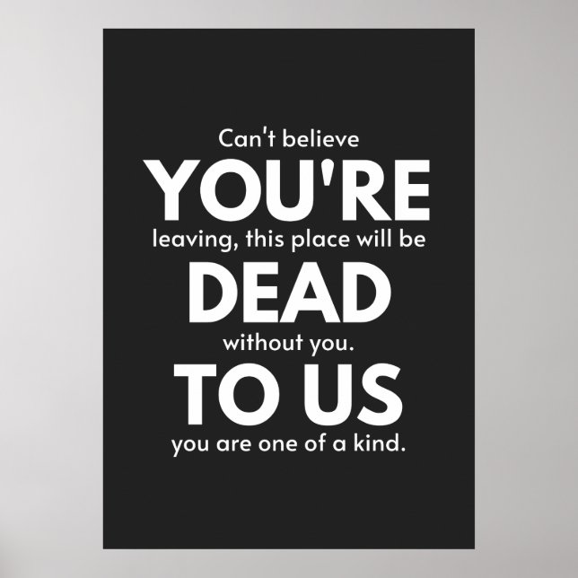 Du är död för oss, Coworking är på väg bort. Poster (Framsidan)