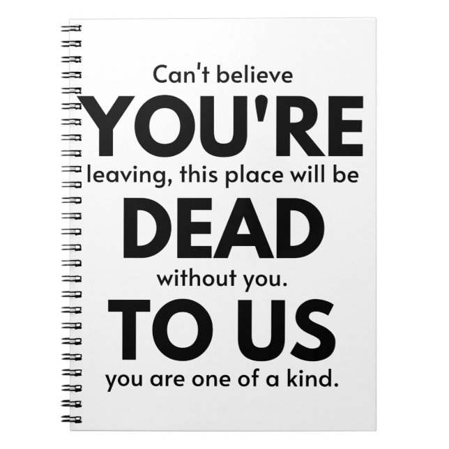 Du är död för oss, medarbetare Lämnar gift, medarb Anteckningsbok (Framsidan)
