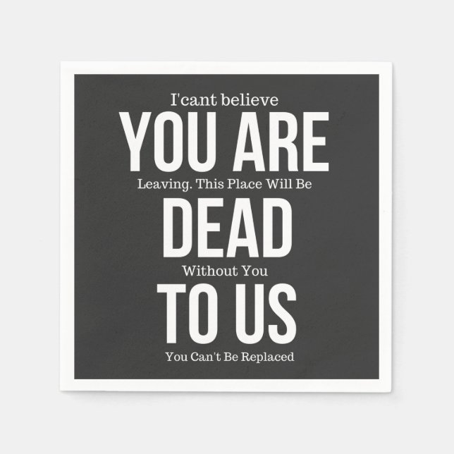 Du är död för oss pappersservett (Framsidan)