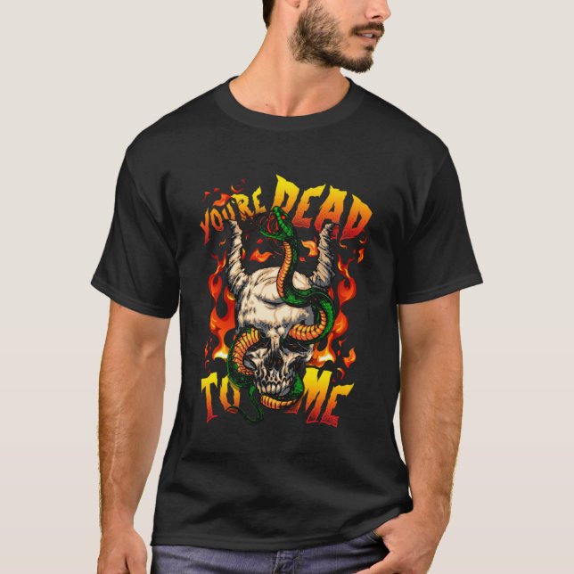 Du är död på mig Halloween Demon Ansikte Snake Dev T Shirt (Framsida)