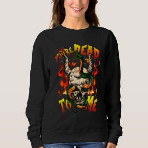 Du är död på mig Halloween Demon Ansikte Snake Dev T Shirt