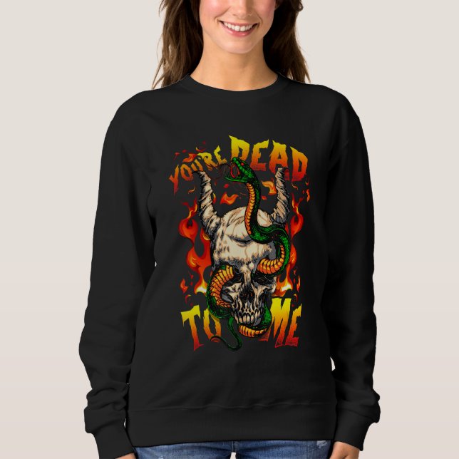 Du är död på mig Halloween Demon Ansikte Snake Dev T Shirt (Framsida)