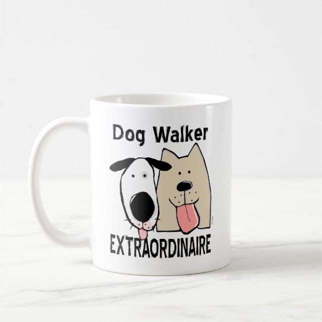 Du är Dog Walker Extraordinaire Kaffemugg (Vänster)