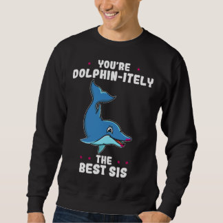 Du är Dolfinitely Den Bästa Syster Syskonens Dag D Lång Ärmad Tröja