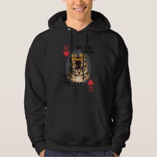 Du är drottningen av mitt hjärta Red Heart Cat Mam Hoodie