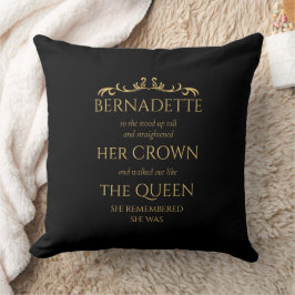 Du är drottningens Elegant Modern Typog Black Guld Kudde