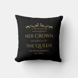 Du är drottningens Elegant Modern Typography Black Kudde