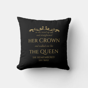 Du är drottningens Elegant Modern Typography Black Kudde
