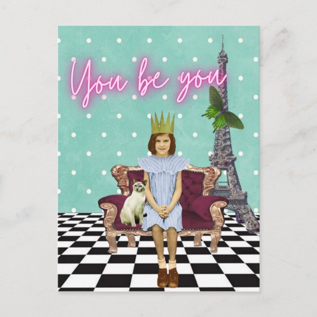 Du är du som ger dig in på vykort för pekarteket (Framsida)