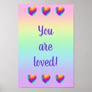 Du är eftersökta regnbågshjärtan poster