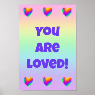 Du är eftersökta regnbågshjärtan poster