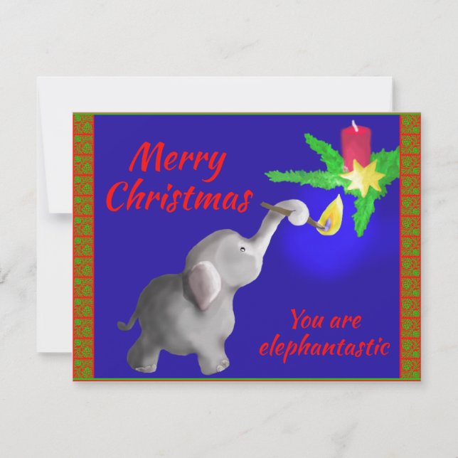 Du är elefant-astisk Söt modern julkort (Framsida)