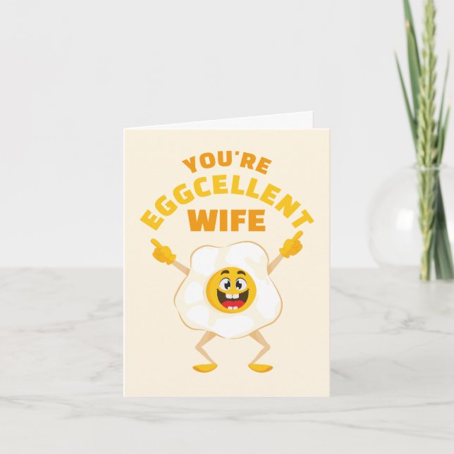 Du är en Äggcellent hustru årsdag Söt Rolig Ägg Helgkort (Framsida)