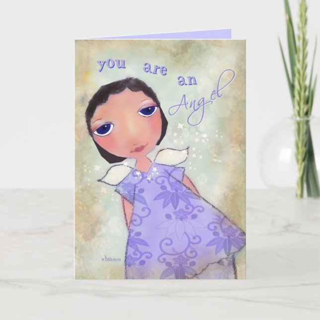 du är en ängel, tacka dig tack kort (Framsida)