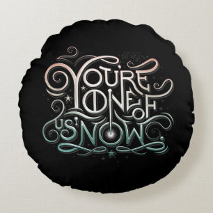 Du är en av oss nu färgstark grafik rund kudde