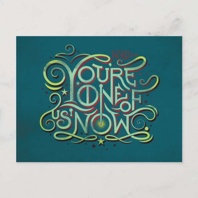 Du är en av oss nu Grönt Graphic Vykort (Framsida)