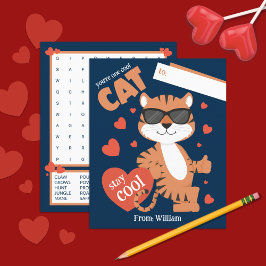 Du är en Coola Katt Kids Valentinkort