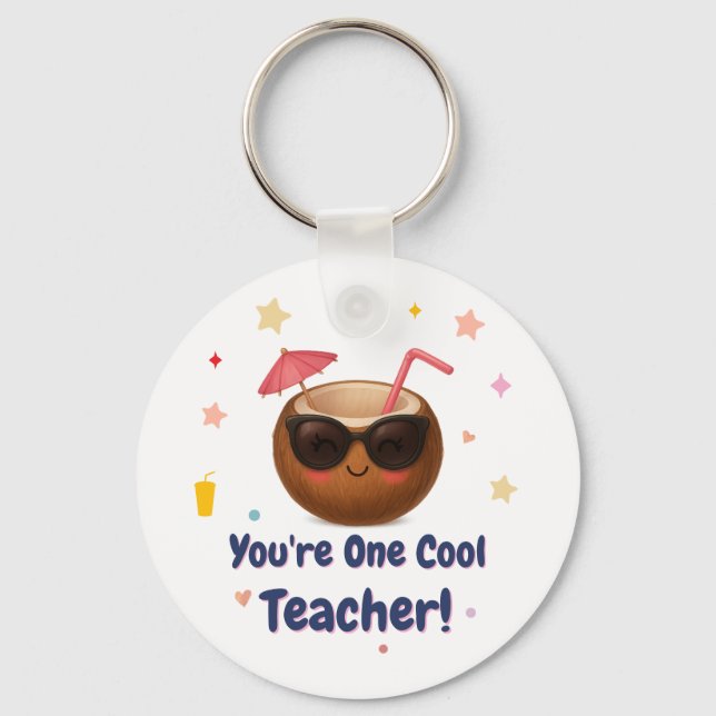 Du är en Coola Lärare - Cute Coconut Studenten Nyckelring (Framsida)