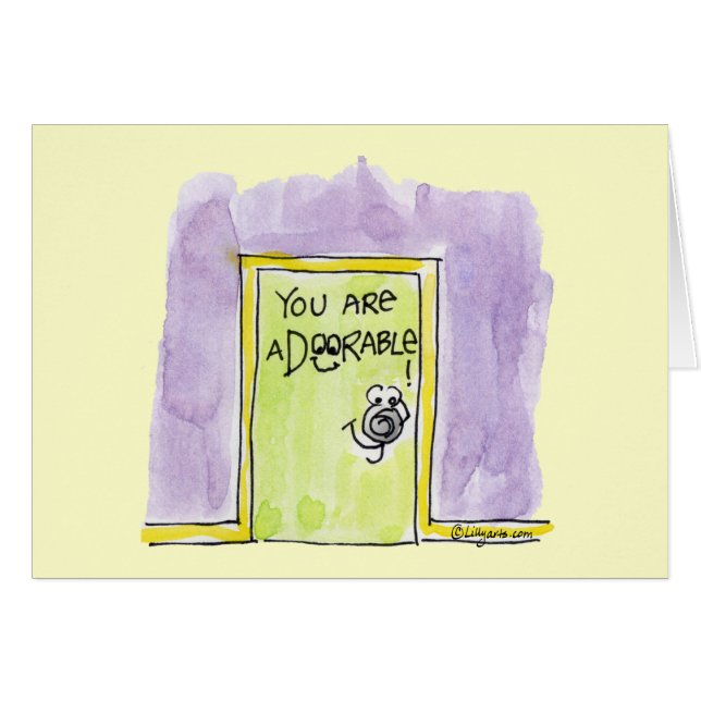 Du är en DOORable-tecknad Hälsningskort (Framsidan Horizontal)