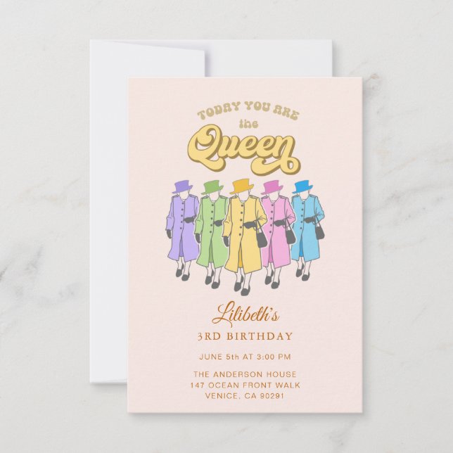 Du är en drottning Birthday Jubilee-inbjudan OSA Kort (Framsida)