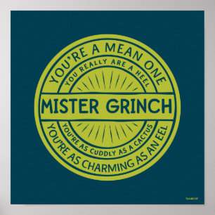 Du är en Elak en Mister Grinch-citat Poster