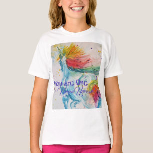 Du är en enastående enhörning! Regnbåge, vattenfär T Shirt
