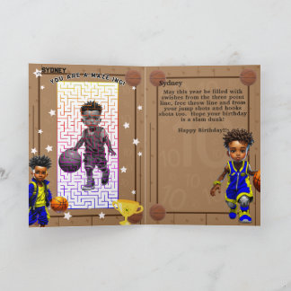 Du Är En Förvirrande Svart Pojkar Basket Födelseda Kort