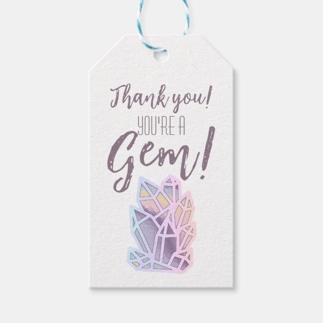 Du är en Gem-Tack-uppskattningsförmån Presentetikett (Framsidan)