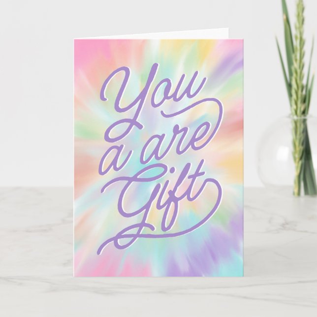 Du är en gift-lärarvän Mamma Pastel Tie Dye Kort (Framsida)