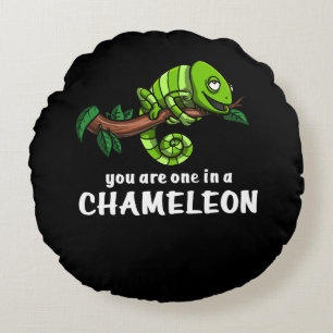 Du är en i en Chameleon-slödla Rund Kudde