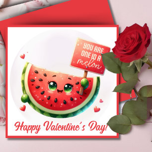 Du är en i en Melon Cute Anpassningsbar Valentine Julkort
