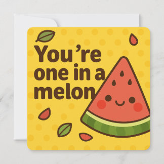 Du är en i en Melon - Cute Pun Watermelon Julkort