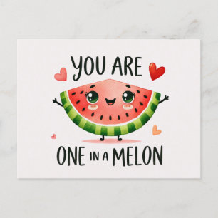 Du är en i en Melon - Cute Watermelon Helg Vykort