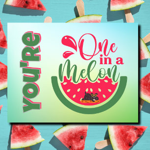 Du är en i en melon Hund som tänker på dig Vykort