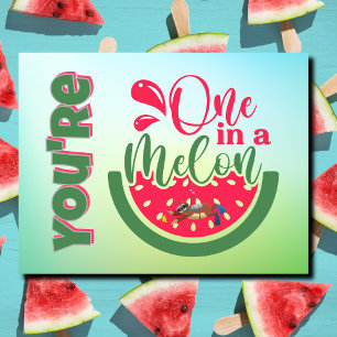 Du är en i en Melon Sloth Thinking av dig Vykort