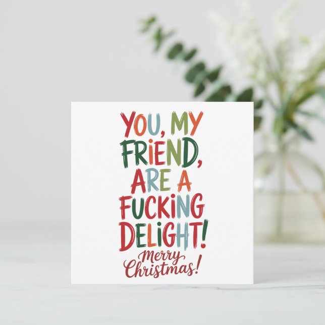 Du är en jävla glädje God Jul BFF Julkort (Stående Fram)
