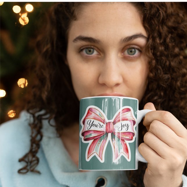 Du är en Joy Mugg (Empower someone special this holiday with this watercolor bow, "You're a joy" mug! )