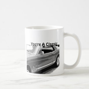 Du är en klassiker, den klassikermustangen 1968 kaffemugg