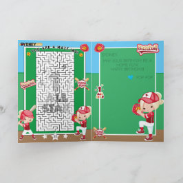 Du är en Maze-ing-ing-Blonde Girls Softball Birthd Kort