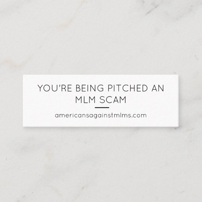 Du är en MLM-scam - liten Mini Visitkort (Framsida)